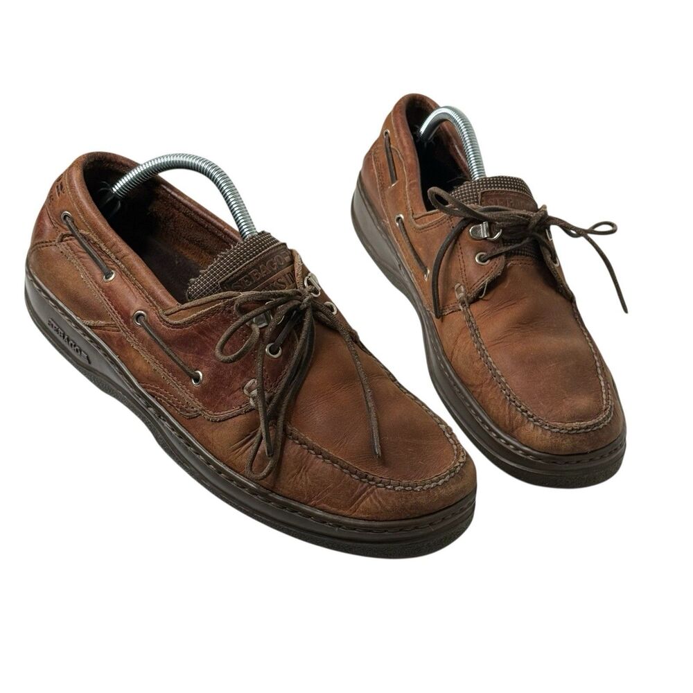 Sebago Docksides Boat Shoes Men 10.5 Brown Leather Casual Comfort Preppy Loafers